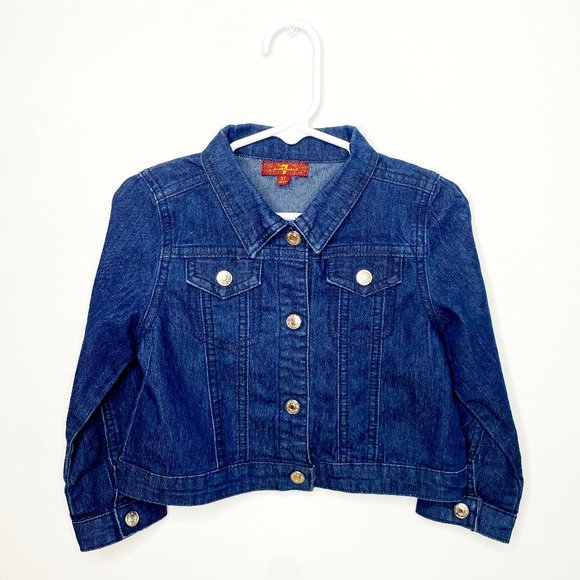 7 For All Mankind Blue Denim Jacket - Picture 1 of 8